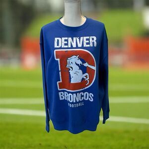 Denver Broncos Sweatshirt Lane Seven Size Large Blue New Long Sleeves